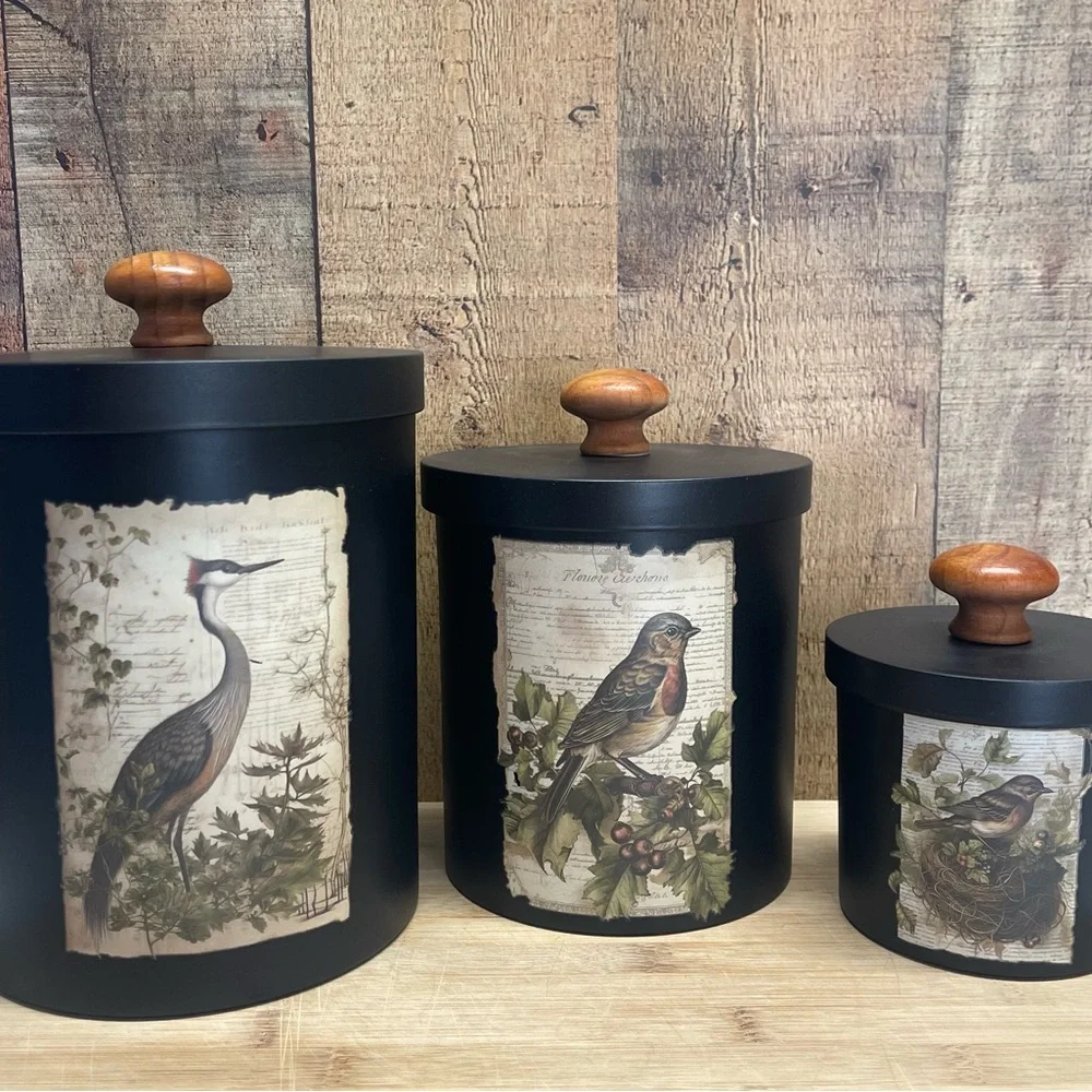 Upcycled Bird canister set - Picture 5 of 14